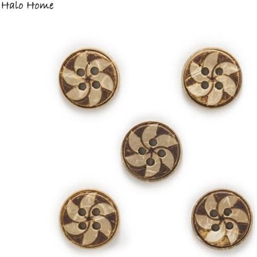 30pcs Coconut Shell Buttons Windmill Gift Home Decor Sewing Scrapbooking Handwork Clothing DIY 13mm