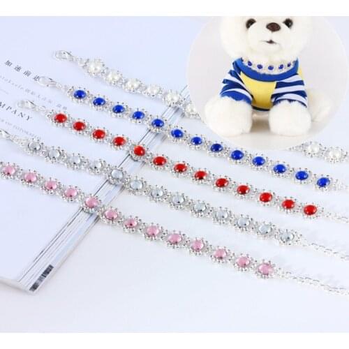 S/M/L Bling Crystal Dog Collar Diamond Puppy Pet Shiny Full Rhinestone Necklace Collar Collars For Pet Little Dogs Supplies