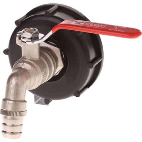 IBC Tote Tank Food Grade Drain Adapter 2.36" Coarse Thread To 3/4" Brass Hose Faucet Valve