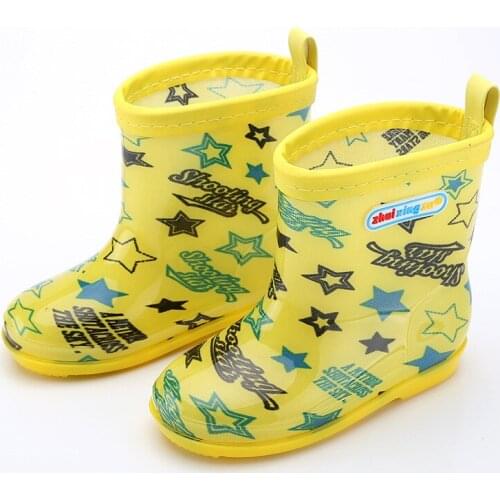 2019 New Fashion Kids Cartoon Rain Boots Girls Boys children Baby Rainboots Loverly Waterproof Winter Warm Non-slip Water Shoes