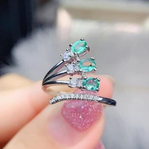 Luxurious Opening peacock Feather S925 silver natural green Emerald ring natural gemstone ring woman man party gift jewelry