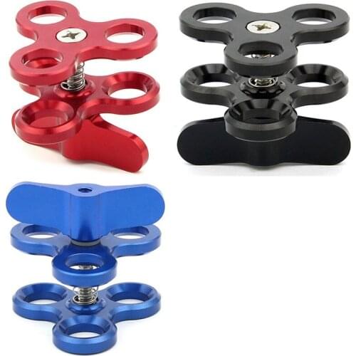 Aluminum alloy Ball Joint Arms 3 Section Ball Joint Clamp mount Fill Light Lamp Holder For Diving Underwater Photography Accesso