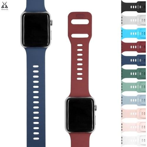 Lebanda silicone strap for Apple Watch series 6 SE 5 4 3 2 1 sport band fashion design buckle suitable wrist for iWatch 40 44mm