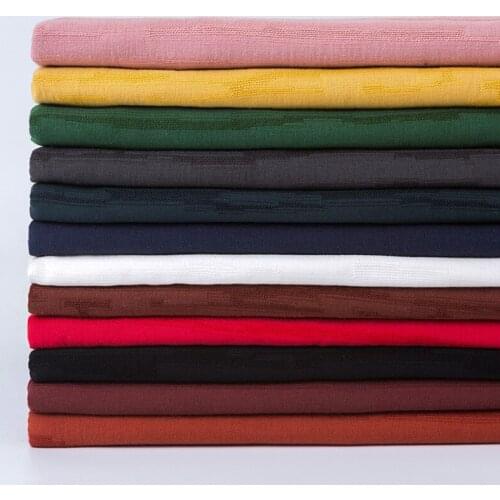 1 meter 145 wide Double Thicken Cotton Linen Jacquard Fabric Soft Cotton Yarn Cloth DIY Sewing Clothes Dress Craft Material