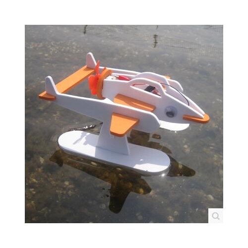 Teaching aids toy Electric Eva Flying Fish Robot Wind Ship Assembly Model Paddle Educational Children Toys Gifts Science