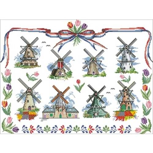 Windmill patterns Counted Cross Stitch 11CT 14CT 18CT DIY Chinese Cross Stitch Kits Embroidery Needlework Sets home decor