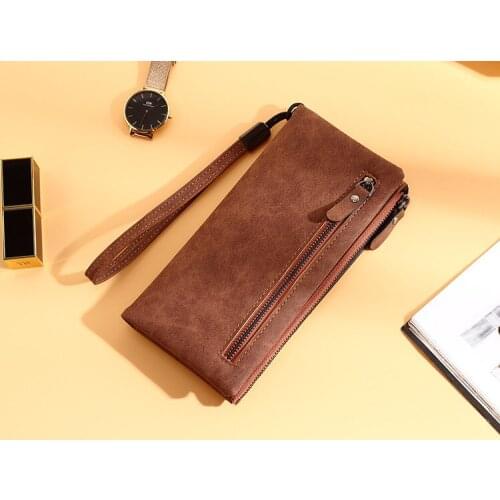 Bagail PU Leather Women Vintage Handbag Solid color Wallets High Quality Retro Long Wallet Women Card Holder Ladies Purse Money