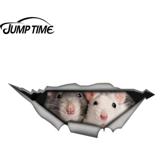 Jump Time 13cm x 4.8cm rats car sticker 3D Pet Graphic Vinyl Decal Car Window Laptop Bumper Car Stickers