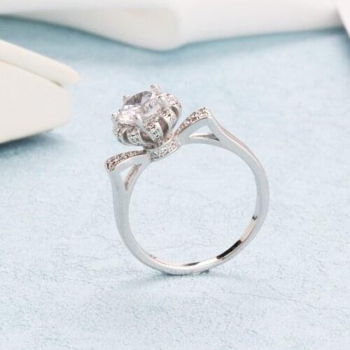 WYJZY Kitten ear flower group set with AAA zircon ring female wedding ring queen crown jewelry ladies fine jewelry