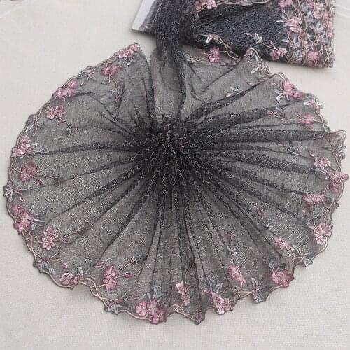 2Yards/Lot High High quality 2Color + Silver Lace Embroidery Lace Fabric Net Lace Ribbon Tulle Lace Sewing DIY Cloth