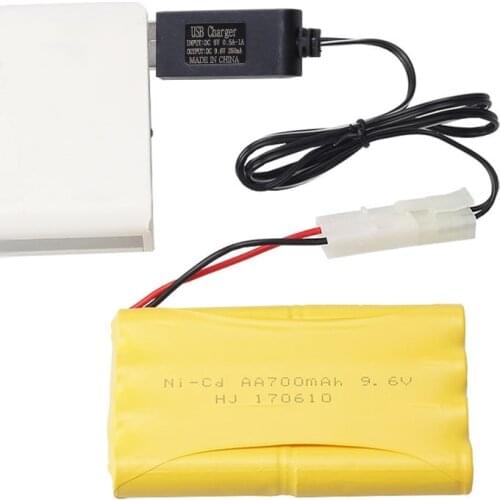 Charging Cable Battery USB Charger Ni-Cd Ni-MH Batteries Pack KET-2P Plug Adapter 9.6V 250mA Output Toys Car