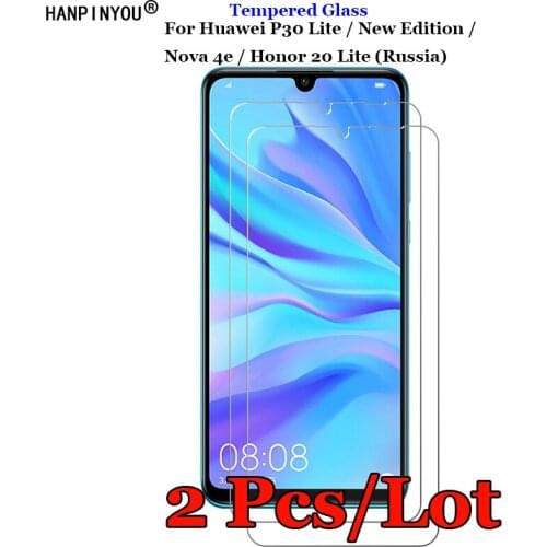 2 Pcs/Lot For Huawei P30 Lite / New Edition / Nova 4e / Honor 20 Lite (RU)Tempered Glass 9H 2.5D Premium Screen Protector Film
