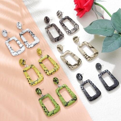 ZOSHI Maxi Imitation Snake Print Dangle Water Drop Earrings for Women Bijoux Female Party Wholesale Dangle Earrings Jewelry