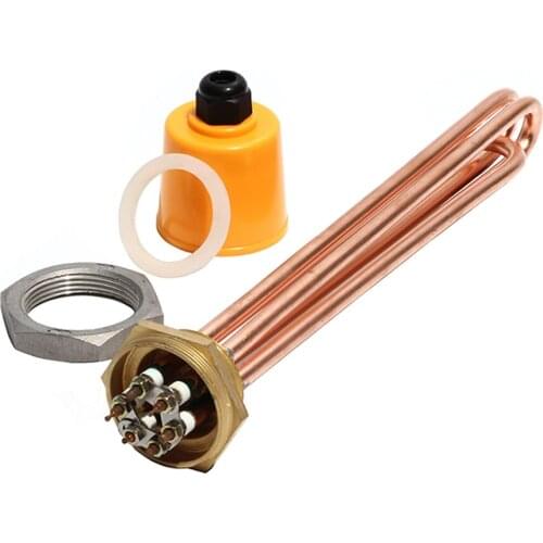 1 1/2 Inch/DN40 Copper Hexagon Thread Heater with Accessory 3KW/4.5KW/6KW/9KW/12KW Water Heater Element for Boiler