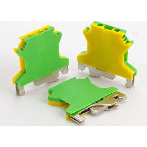 1pcs arth terminal guide rail combination track type ground wire yellow and green terminal connector USLKG2.5/G3/G5/G6/G10