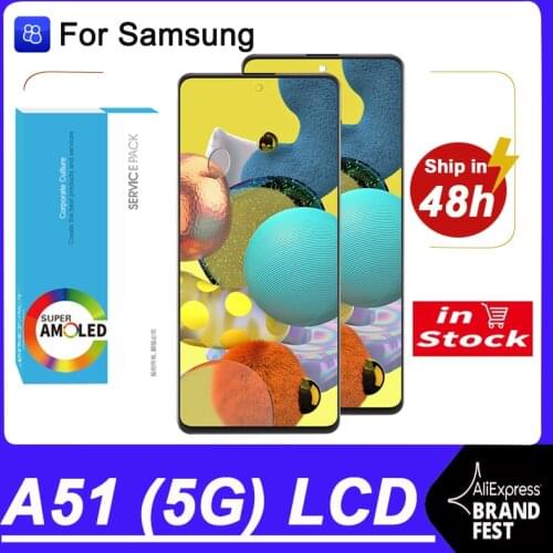 100% Original 6.5'' Super AMOLED Display For Samsung A51 5G A516 A516B A516F Full LCD Touch Screen Digitizer Repair Parts