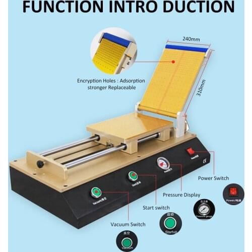 14 Inch Built-in Vacuum Suction Pump OCA Adhesive Laminating Machine Multi-purpose Polarizer Film For iPad/Tablet LCD Repair
