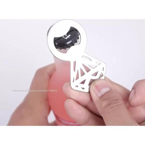 50pcs Diamond Ring Shaped Beer opener Stainless Steel Soda Wine Cap Can Bottle Opener Openers Bar Tool