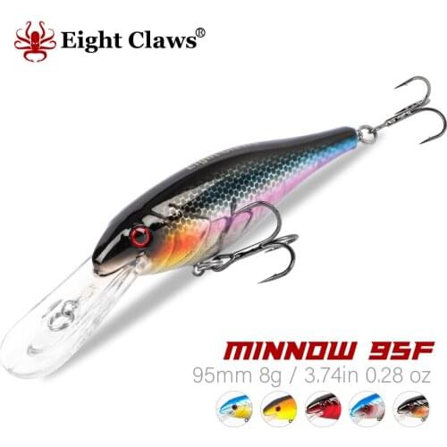 EIGHT CLAWS 95mm 8g Floating Minnow Hard Fishing Lure Artificial Jerkbait Wobbler Freshwater Crankbait Swimbait