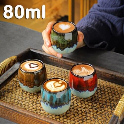 80ml Ceramic Small Espresso Liquor Master Tea Cup Coffee Travel Mug Cups And Mugs Drinkware Creative Porcelain Tumbler Caneca
