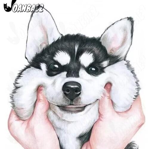 Abstract Animal Diamond Painting Husky Dog 5D Diy Wall Art Cross Stitch Sticker Diamond Embroidery Room Decoration Gift