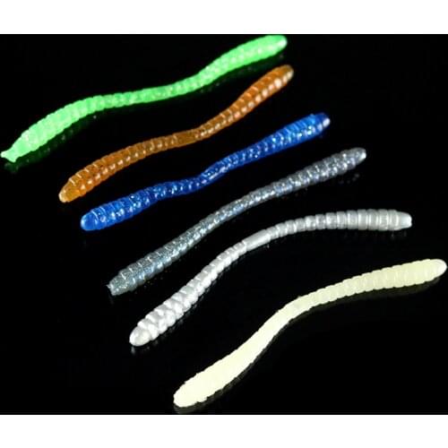 ALLBLUE 12pcs Smell Plastic Worm Soft Bait 11cm /2.5g Soft Lure Bait Artificial Lure Luminous Earthworm Bass Fishing Lures