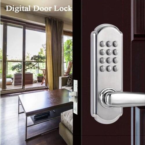 Digital Door Lock Gate opener Code/Password/Mechanical Key Waterproof Wooden/Iron door Office/Garden/House/loft/Home security