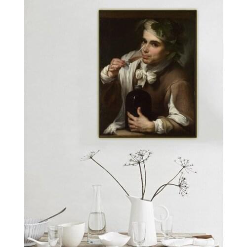 Citon Murillo《A Young Man Drinking》Canvas Art Oil Painting Artwork Poster Picture The Wall Background Decorations Home Decor