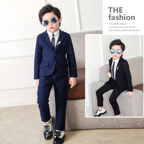 Children Suit Baby Boys Suits Kids Blazer Boys Formal Suit For Baby Boy Weddings Boys Clothes Set Jackets+Pants+Shirt 3pcs 2-8Y