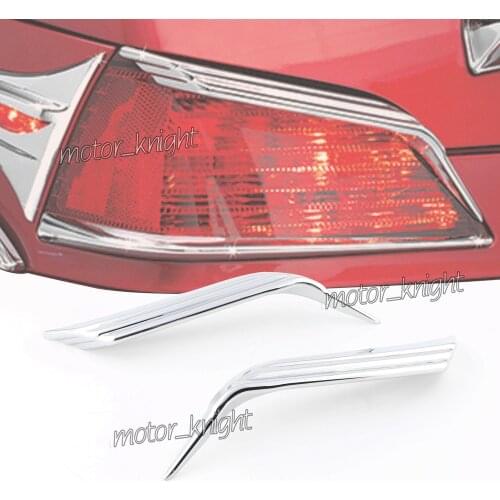 Chrome ABS Plastic Top Trunk Tail Light Visors Trim Accent For Honda Goldwing GL1800 2001-2005 2012-2018