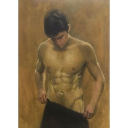 Oil painting on canvas 100% (handmade) nude man on canvas 24x36inch