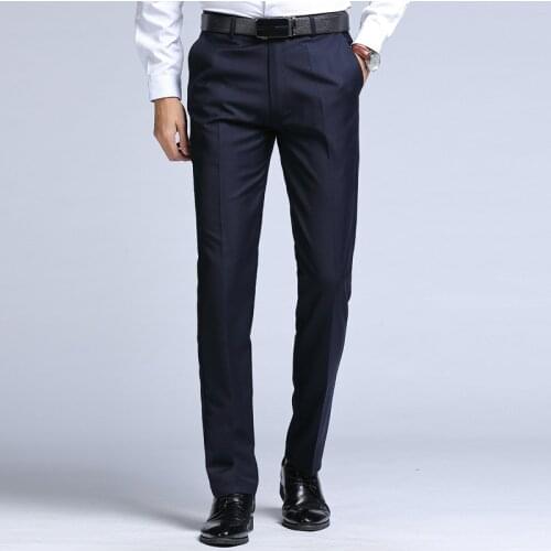 Dress Pants Men 2021 New Fashion Men Business Office Pants Mens High Quality Business Trousers Straight Casual Suit Pants