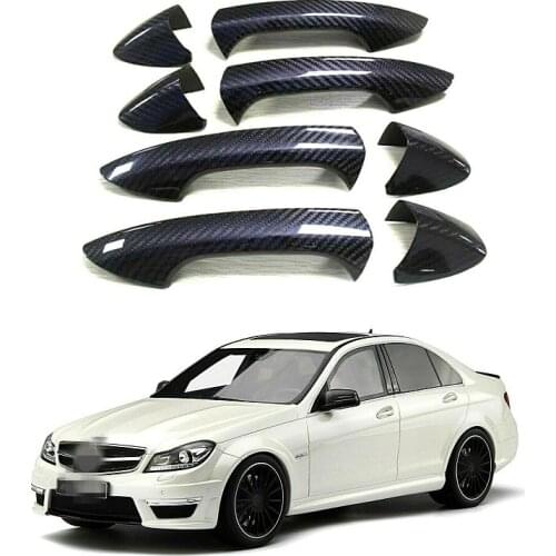Carbon Fiber Door Handle Frame Cover Fit For Mercedes Benz A B C E S GLA GLK CLA CLS