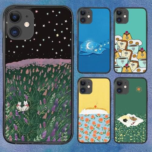 Cartoons Cute Phone Case For iphone 12 11 6 Mini Pro XS Max X XR 7 8 Plus Soft TPU Cover 12Pro 11Pro 12Mini