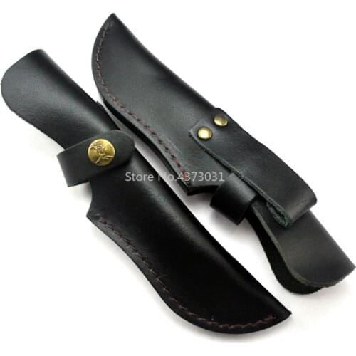 Black Scabbard Knife Set Leather Universal Custom Leather Case Small Straight Knife Leather Sheath Outdoor Camping Pocket Tool