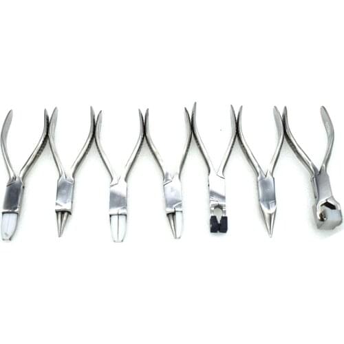 Stainless Steel Pliers Set Jewelers Making Tools Beading Needle Nylon Nose Wire Wrap Repair Pliers Set 7pcs