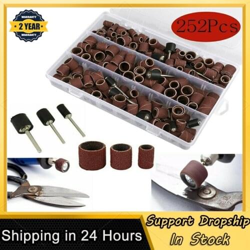 338 PCS Sanding Drum Kit Nail Drill Bits Polished Dremel Accessories Rotary Tool