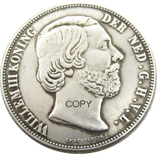 Netherlands,1818 3 Gulden Willem lll Silver Plated Copy Coin(38mm)