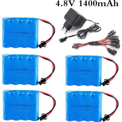 4.8V 1400mAh Ni-Cd Battery With 5 in 1 Charger For Remote Control Toys Electric Tool AA Group RC TOYS Battery Group
