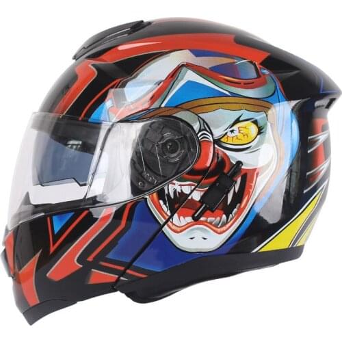 2020 New flip up double lens motorcycle helmet removable and washable liner Aerodynamic design modular helmet DOT Approved casco