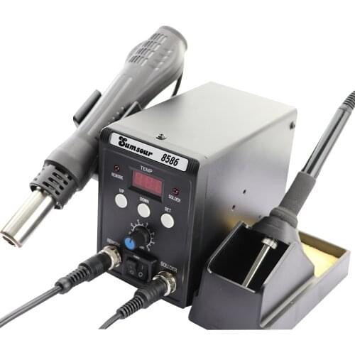 2 In 1 LCD Digital Display Soldering Station 8586 Welding Hot Air Gun+ Electric Iron Welding Equipment Repair Electric Tools Kit
