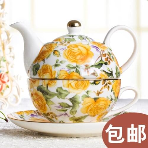 Give and saucer ceramic composite a breakfast pot of coffee pot of tea pot rose British gift