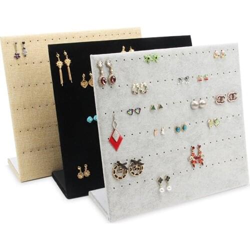 Jewelry Frame grey Black Beige Velvet Earrings Holder Earring Display Stand Jewelry Display shelf Show Case Organizer Tray