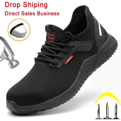 Work Safety Boots Men Shoes Steel Toe Anti-Smashing Indestructible Steel Toe Cap Puncture-Proof Boots Lightweight Women Sneakers