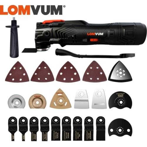 LOMVUM Power Renovator Cordless Oscillating 12V/21V Woodworking Tools DIY Home Oscillator Multi Cutter Electric Trimmer Blade