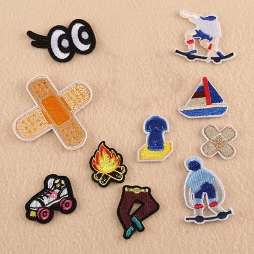 Novel Bandage Embroidery Repair Patches Bag Jacket Jeans Cartoon Iron on Patches for Clothes Small Glue Sticker Fast Delivery