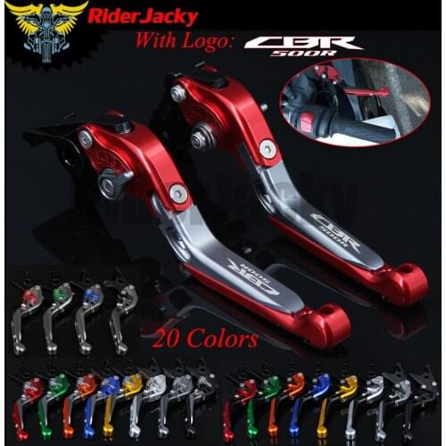 RiderJacky LOGO "CBR 500R" Motorcycle CNC Brake Clutch Levers For Honda CBR500R 2013-2018 2017 Adjustable Extendable Foldable