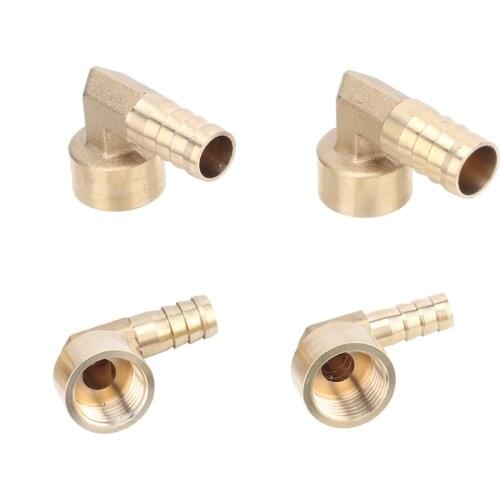 Garden tube connector 90 degree brass elbow 10/12/14/16mm barb to 1/2" Female Thread water fuel copper connection adapter 3Pcs