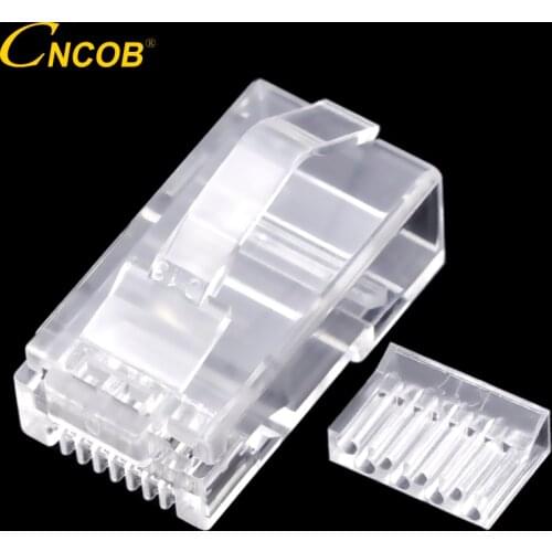 Cncob Cat6 UTP rj45 Bending shrapnel network connector RJ-45 modular Ethernet connector Thousand M crimp computer crystal head