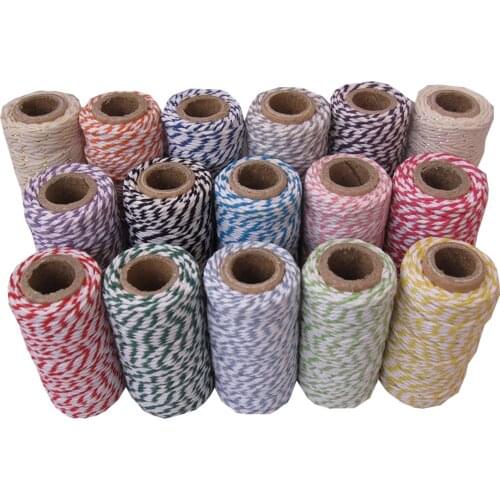 Free shipping Cotton Baker twine (22yard/spool)(26pcs/lot) 37 kinds color cotton twine wholesale
